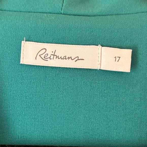 Reitman's green three-quarter sleeve blazer-Size 17 - Picture 3 of 10